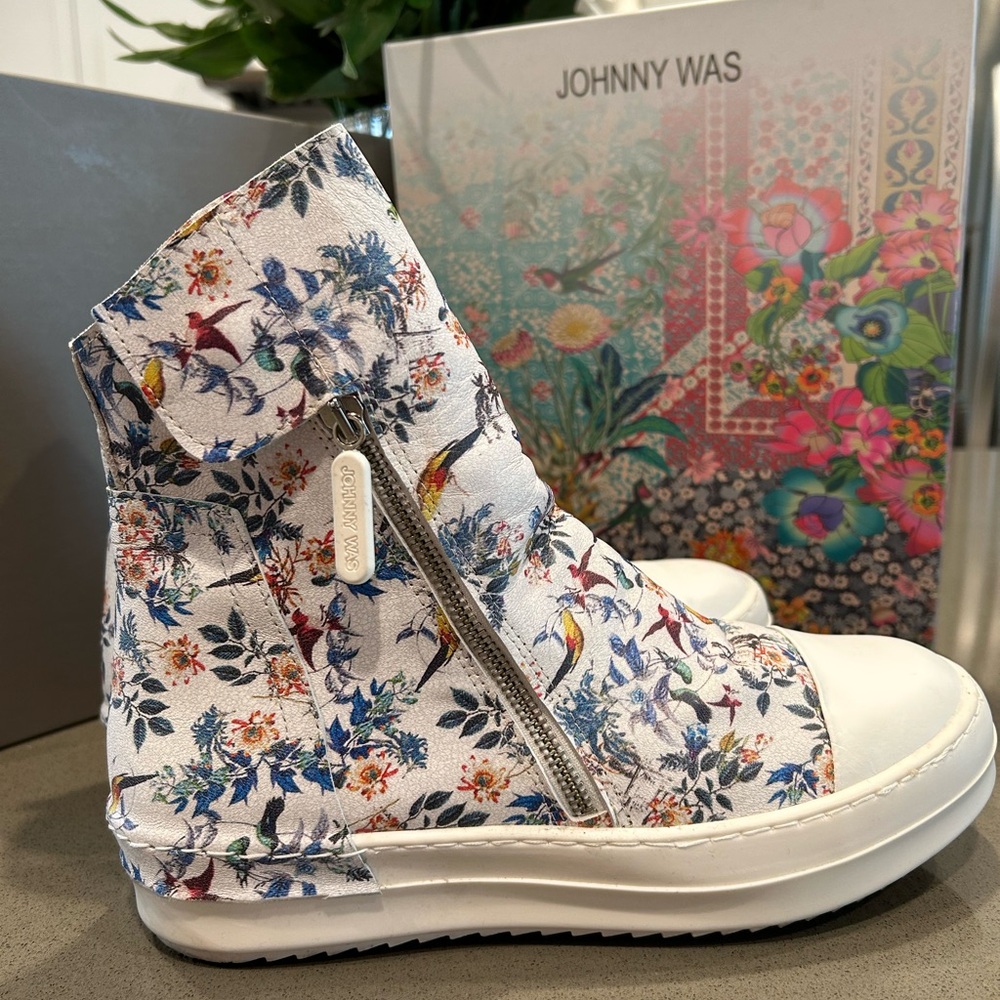 Johnny Was Women's Floral High-Top Sneakers - White